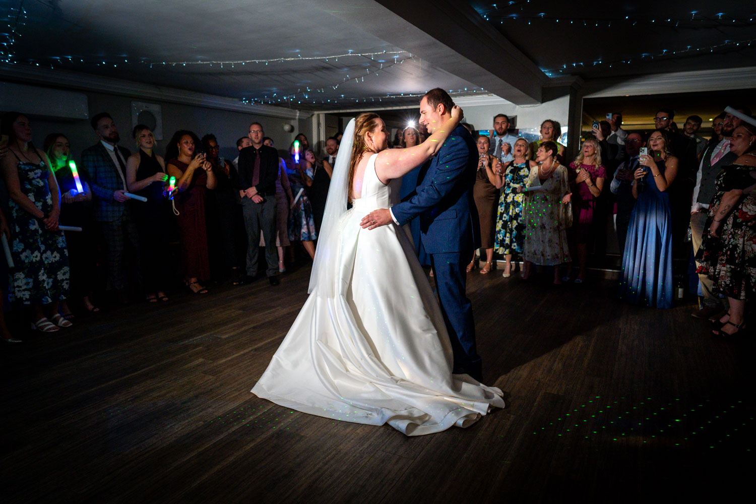 Couple's first dance at wedding reception by Southampton wedding photographer John Watson