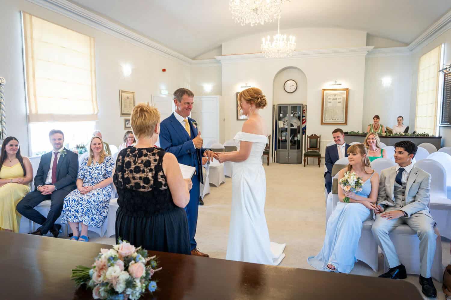 Elegant wedding ceremony in Southampton by Southampton wedding photographer John Watson